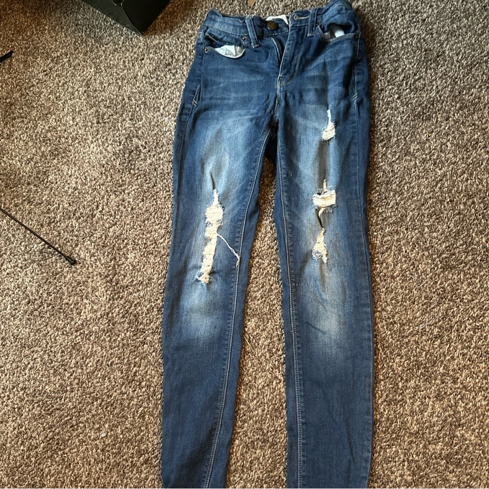 Aeropostale, Mudd, American Eagle Women's Blue Distressed Skinny Jeans size 0